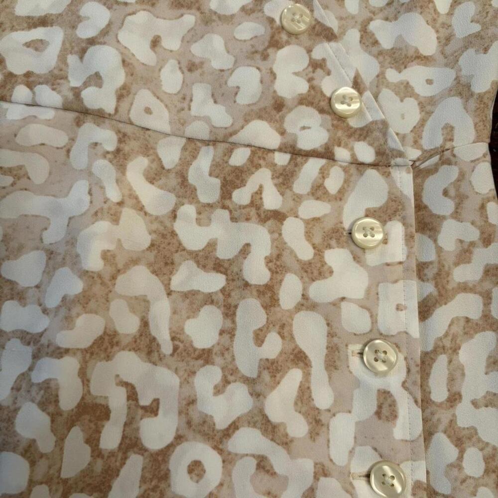 Cream and tan leopard print midi dress Size 4 - Picture 7 of 7